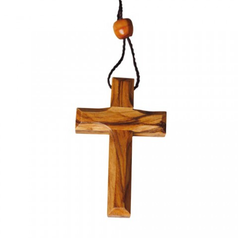 Junker Verlag GmbH Olivenholzkreuz 5cm, Kreuz aus Olivenholz - Kreuzanh&auml;nger, abgeschr&auml;gte Kanten