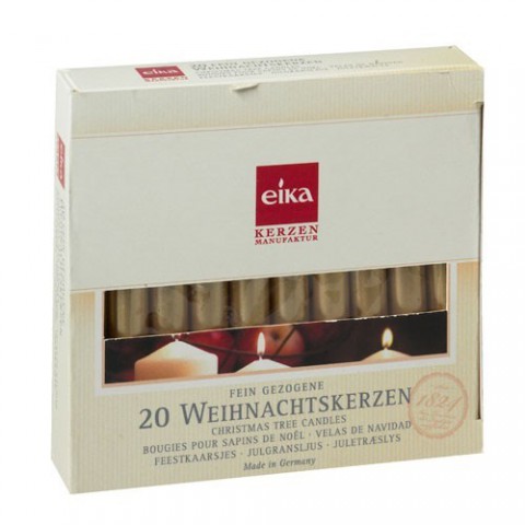 Eika 10243412 Christbaumkerzen Baumkerzen gold, 20er-Packung